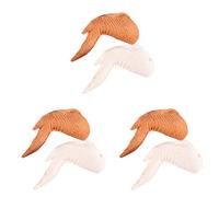 POPETPOP 6pcs Pet Biting Toy Rubber Dog Chew Toy for Teeth Grinding Realistic Chicken Wing Design Safe Material for Puppy Training and Oral Care Fleshcolor Creamy White