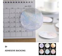 POPETPOP 6pcs Planet Self-stick Memo Pads Set round Moon, Earth, Mars, Mercury, Dwarf Planet Notes for School, Office, College Space-themed Mini Notebooks