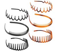 POPETPOP 6pcs Practical Toothed Hair Hoops Elastic Headbands for Home Use and Washing Face Made of Sturdy Plastic Resin Unisex Simple Stylish Hair Accessories