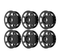 POPETPOP 6pcs Reusable Empty 3D Printer Filament Spools with Hollow Geometric Shape Plastic Bobbin Storage Reels for Filament and Electric Cable Organization