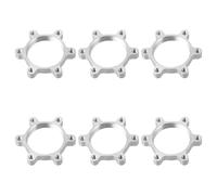 POPETPOP 6pcs Silver Aluminium Alloy Bike Disc Brake Rotor Adapters with Strong Structure, 6 Bolt Threaded Flange Mounts for Road Bikes, Practical Bicycle Brake Parts for Reliable