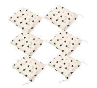 POPETPOP 6pcs Small Heart Drawstring Bags Fabric Pouches for Jewelry Makeup Storage Reusable Compact Sachets for Wedding Favors Travel Party Gifts and Everyday Use