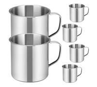 POPETPOP 6pcs Stainless Steel Cup for Camping and School Mugs Water Mug Boys and Girls Kindergarten Drinking Cups Portable Fall Resistant