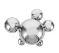 POPETPOP 6pcs Stainless Steel Mirror Gazing Globe Balls Set, Hollow Reflective Garden Sphere Ornaments for Outdoor Landscaping, Polished Seamless Metal Sphere Decoration (150mm, 100mm, 80mm×2, 50mm×2