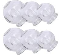 POPETPOP 6pcs Thickened Glass Cupping Therapy Set for Home Use, Vacuum Suction Massage Cups with 3 Sizes (no.3, No.4, No.5), Traditional Chinese Fire Cupping Tool for Wellness