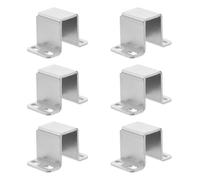 POPETPOP 6pcs U-Shaped Lock Keeper Brackets for Electronic Magnetic Door Latches and Kiosk Doors, Metal Construction with Four Slotted Holes and Base Flange, for Supermarkets