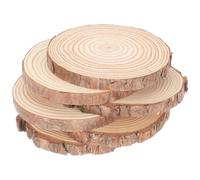 POPETPOP 6pcs Unfinished Natural Round Wood Slices 14-15cm Diameter 1.5cm Thick Pine Wood Discs for DIY Crafts Painting Coasters Home Decoration