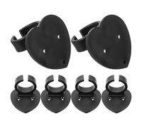 POPETPOP 6pcs Wall-mounted Microphone Holder Clips Made of Sturdy Abs Material with Anti-slip Heart-shaped Design for Wireless Mic and Nameplate on Occasions