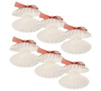 POPETPOP 6pcs White Shell Shape Candy Boxes with Ribbon, Lightweight Plastic Wedding Candy Containers for Birthday and Celebration Occasions, Decorative and Unique Storage Cases