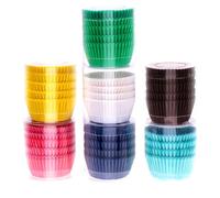 POPETPOP 700pcs Baking Cupcake Liners Made of Oil-Proof Paper Coffee, Pink, White, Yellow, Green, Sky Blue and Blue Colours for Decorating Sweet Treats and Cupcakes at Birthday Parties