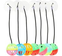 POPETPOP 7pcs Bearded Dragon Toy Bell Balls Reptile Ball Toy Lizard Toy Ball with Suction Cup and Rope for Small Pet Animals Lizard Gecko Accessory