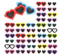 POPETPOP 80pcs Mini Sunglasses Adornments Cartoon Glasses Charms Resin Decorative Flatback Creative Design Assorted Color Glasses Shape Good Workmanship for Clothing Store Random Color