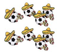 POPETPOP 8pcs 2026 Mexico Football Pin Badge Set Featuring Lightweight Zinc Alloy Material and Unique Mexican Heart Design, Decorative Brooches for Match and Gathering Souvenirs