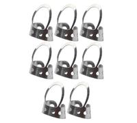 POPETPOP 8pcs Adjustable Stainless Steel Guitar Finger Picks and Thumbpicks Set for Stringed Instruments Comfortable to Wear Silver Banjo Picks