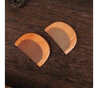 POPETPOP 8Pcs Anti-Static Portable Mini Wooden Hair Combs Set, Half-Moon Peach Wood Scalp Massage Combs for Women Hair Styling and Detangling at Home