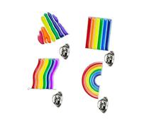 POPETPOP 8pcs Assorted Color Rainbow Love Flag Lapel Pins Brooches with Drip Oil Design Alloy Material Not Easy to Fade Fashion Pattern for Gay Lesbian Pride Accessories