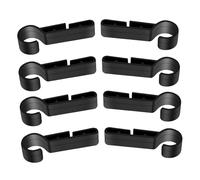 POPETPOP 8pcs Black Helmet Clip for Hard Hat Light, Non-slip Plastic Headlamp Clips to Firmly Secure Headlights, for Construction Site at Night