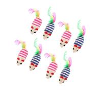 POPETPOP 8pcs Catnip Mouse Toys for Indoor Cats Dual Color Cartoon Design Engaging Self-amusing Fun for Kittens Stimulates Play and Reduces Stress