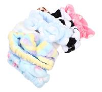 POPETPOP 8pcs Coral Fleece Makeup Band Headbands for Women with Tender Bow Design, Keep Hair from Face, No Need to Tie Hair, for Facial Beauty, Spa, and Home Use