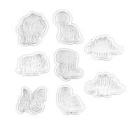 POPETPOP 8pcs Dinosaur Plunger Cookie Cutter Set 8 Dinosaur Shapes, Food-Grade Baking Mold for DIY Pastries, Biscuits and Muffins, for ’ Baking and Party Treats