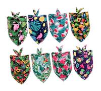 POPETPOP 8pcs Dog Pet Summer Bandana Pet Triangle Scarf Fruit Pineapple Bird Pattern Dog Fashion Accessory