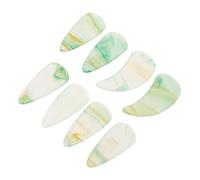 POPETPOP 8pcs Guzheng Nail Picks Double-sided Arc Design Small Finger Protectors for Guzheng Practice and Performance in Spiral Green