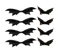 POPETPOP 8pcs Halloween Bat Wings Hair Clip Gothic Style Leather Duckbill Clip Practical and Nice-looking Hair Accessory for Party and Halloween Theme