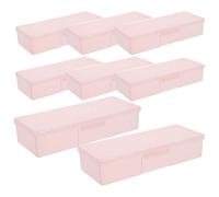 POPETPOP 8pcs Manicure Storage Organizer Box Nail Accessories Storage Case 7.6x3 Inch Impact Resistant Plastic with Nail Brush Holder for Mobile Technicians and Salon Professionals Travel