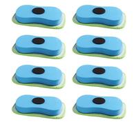 POPETPOP 8pcs Microfiber Dustless Chalk Eraser Magnetic Chalkboard Cleaner 3.9x1.6x0.6inch Velvet Sponge Material Removes Stubborn Chalk and Dry Erase Marker Stains Office School Use