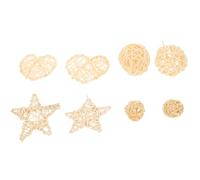POPETPOP 8pcs Natural Rattan Ball Chew for Small Pets Hamsters Rabbits Guinea Pigs Chinchillas Molar Exercise Assorted style