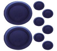 POPETPOP 8pcs Navy Blue Pillbox Hat Fascinator Base Craft Supplies for Air Hostess Headdress DIY Decorations Hair Accessory Bases Set