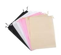 POPETPOP 8Pcs Non-Woven Drawstring Shoe Bags Organizer Set Travel Shoes Storage Pouches with Multi-Color Black Beige Pink White Lightweight Storage Bags for Travel and Closet Use