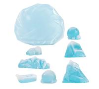 POPETPOP 8pcs Realistic Arctic Miniature Penguin and Iceberg Model Polar Scenery Decorations for Desk and Bookshelf Safe Educational DIY Home Ornament for Winter Animal Lovers