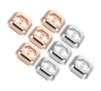 POPETPOP 8pcs Shoelace Buckle Shoe Accessories Zinc Alloy Quick Slip-on, Tieless Lace Lock for Diy, and Adults, Rose Gold and Silver