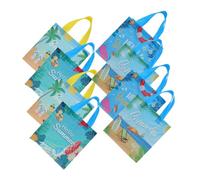 POPETPOP 8pcs Tropical Hawaiian Non Woven Tote Bags for Summer Beach Parties Adorable Treat Bags with Handles for Grocery Shopping and Festival Decorations Lightweight and Portable