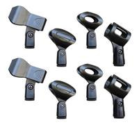 POPETPOP 8pcs Universal Microphone Clip Holder 3/8 Inch Thread, Adjustable Plastic Mic Clamp Spring Clips for Indoor and Outdoor Performances, Secure and Practical Microphone Holders