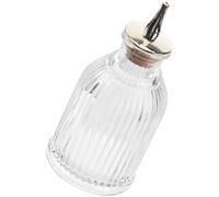 POPETPOP 90ml Glass Bitters Bottle with Oak Wood Stopper, Small round Cocktail Bitters Bottle for Bar Use and Cocktail Flavoring, Household Decorative Wine Holder