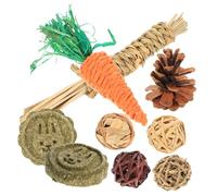 POPETPOP 9pcs Teething Sepak Takraw Toy for Guinea Pigs Gerbils Hamsters Molar Chew Toys No Bad Smell for Pet Entertainment