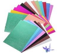 POPETPOP A4 Glitter Cardstock Paper 26 Sheets Mixed Colors Shiny Crafting Origami Sheets for DIY Arts and Crafts Projects Random Color