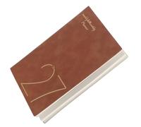 POPETPOP A5 Academic Planner Book with Weekly and Monthly Calendar, Flexible Scheduling and Goal Tracking, Smooth Writing Paper, Minimalist Design for Office and School Use, Brown Cover