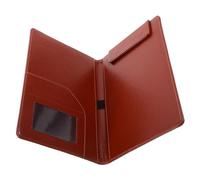 POPETPOP A5 Magnetic Clipboard Padfolio Brown with Small Leather Folder for Catering and School Document Clips