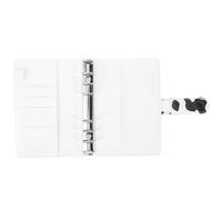 POPETPOP A6 Pu Leather Budget Binder Shell with Closure, Leopard Print Black and White Cover, 6- Refillable Notebook Cover for Cash and Expense Planning