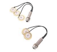 POPETPOP Acoustic Guitar with Peel and Stick Design 2 Sets Piezo Contact Pickup Transducer Standard 6.35mm Output Jack, Metal and Plastic Construction for Rehearsal and Stage Performances