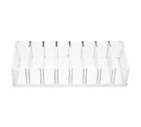 POPETPOP Acrylic Makeup Storage Box 8-compartment Cosmetics Organizer for Eyeshadow, Powder, Concealer - 22x9x4.5cm Multifunctional Display Stand for Lipstick and Beauty Tools