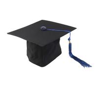 POPETPOP Adjustable Black Graduation Cap for Adults with Sturdy Polyester Material and Tassel, Suitable for Costume or School Disco, Featuring Adjustable Circumference for Comfortable Fit