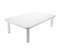 POPETPOP Adjustable Cat Food Stand Automatic Feeder Stand with Elevated Shelf and Stretchable Height Design for Reduced Joint Fatigue, Sturdy White Pet Feeding Rack Suitable for Small Cats