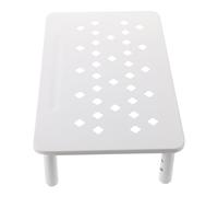 POPETPOP Adjustable Elevated Pet Feeder Stand White Metal with 3 Height Settings for Small Cats Puppies Rabbits Indoor Travel Raised Non-Slip Automatic Feeder Holder with Hygienic Design
