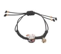 POPETPOP Adjustable Fortune Cat Bracelet for Women, Handcrafted Braided Red String Bracelet with Ceramic Beads, Stylish and Easy to Wear Wrist Jewelry for Casual Occasions