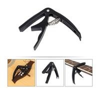 POPETPOP Adjustable Guitar Capo for Acoustic Electric Ukulele Black Abs Material Even Pressure Spring Clamp for Folk Country Traditional Music Playing