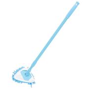 POPETPOP Adjustable Telescopic Small Triangle Cleaning Mop Set with 180° Rotatable Blue Flat Mop Head, Dual-use Scraper for Wood and Tile Floor Housekeeping